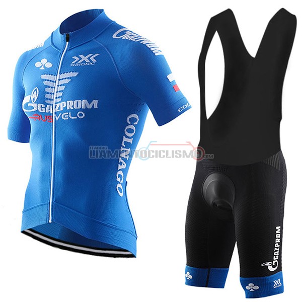 Abbigliamento Ciclismo Gazprom Rusvelo Colnago 2017 blu